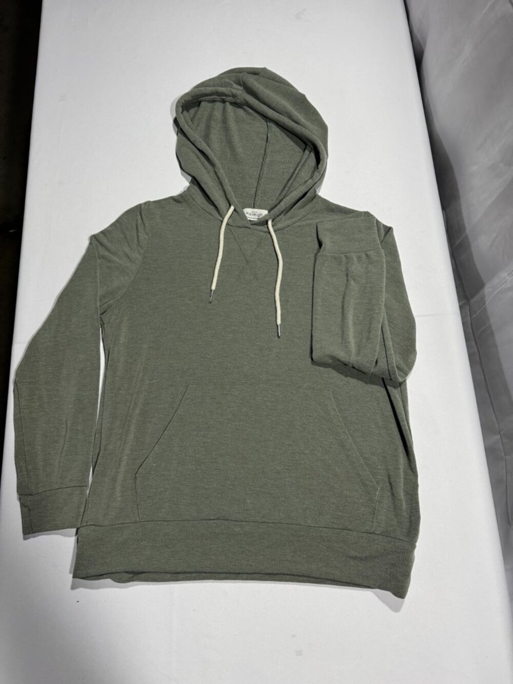 Kalleigh Sage Green Lightweight Pullover Hoodie Kangaroo Pocket
